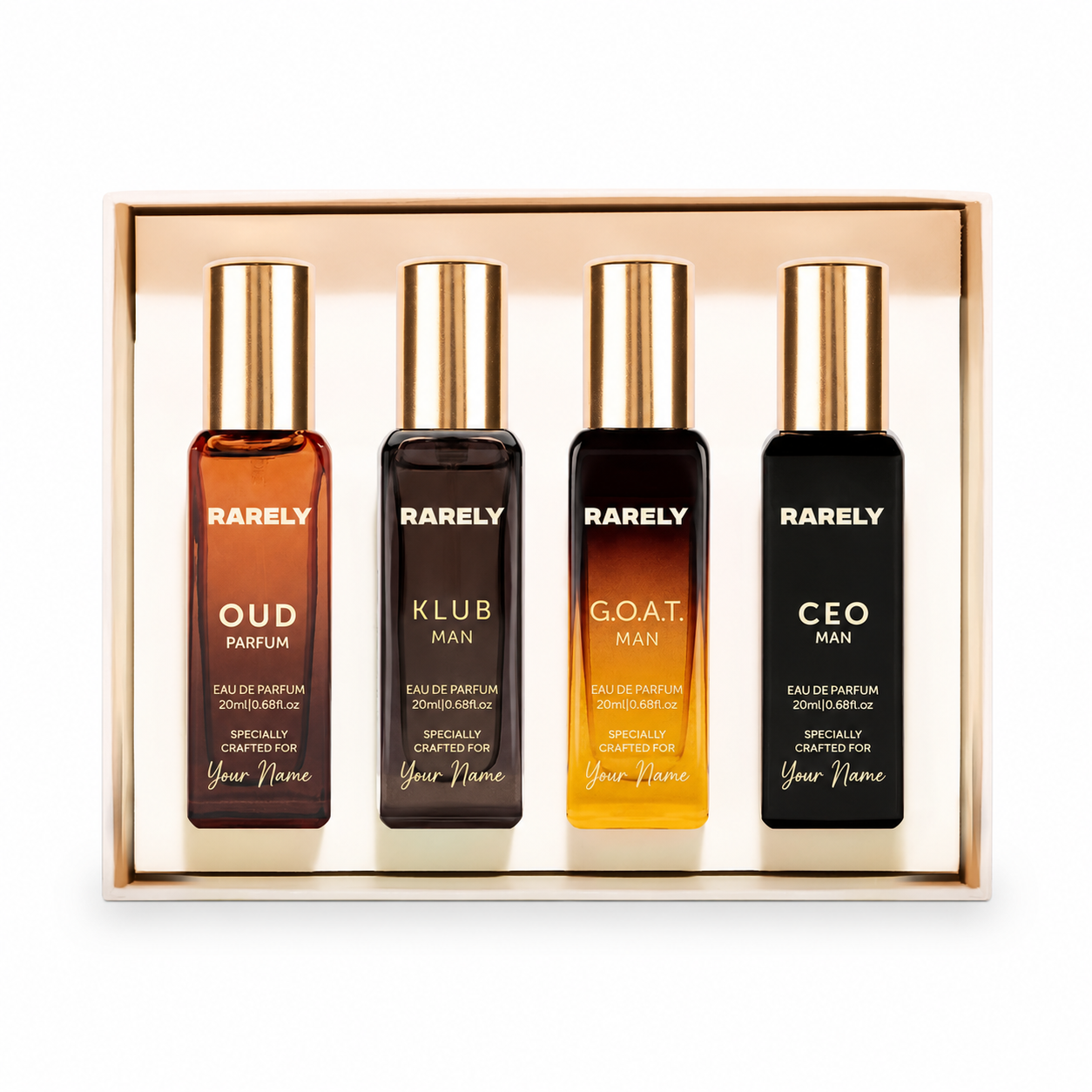 Rarely™ Personalized Luxury Perfume Gift Box for Him | Custom Name Engraved | Premium Perfume Gift Set for Men
