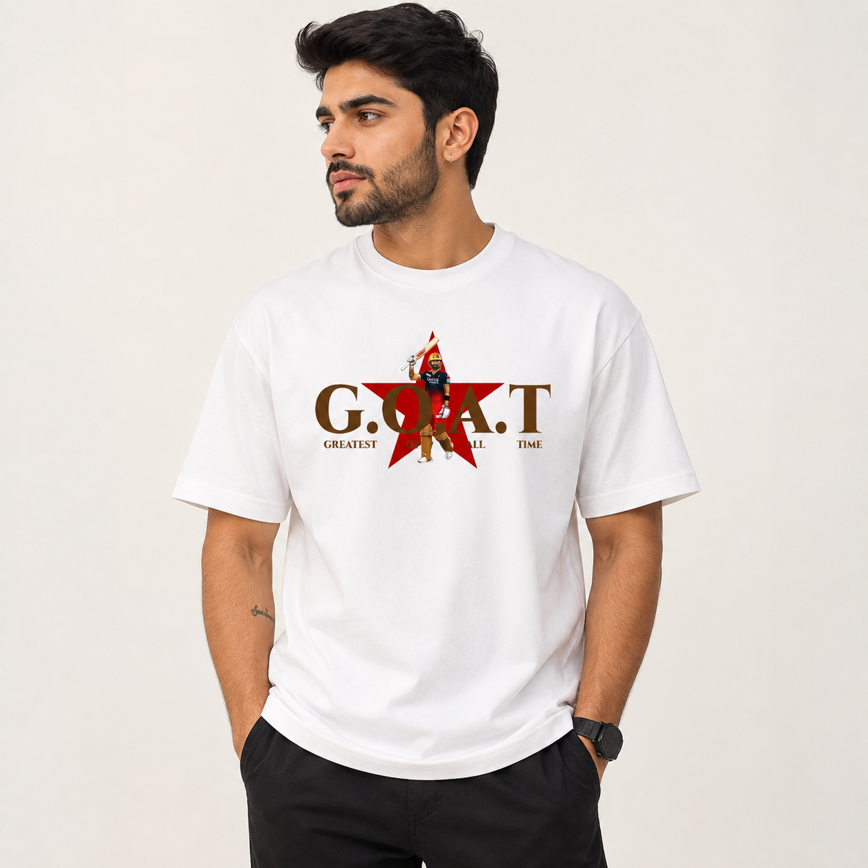 Virat Kohli GOAT Oversized Unisex T-Shirt | Virat Kohli Fan Merchandise