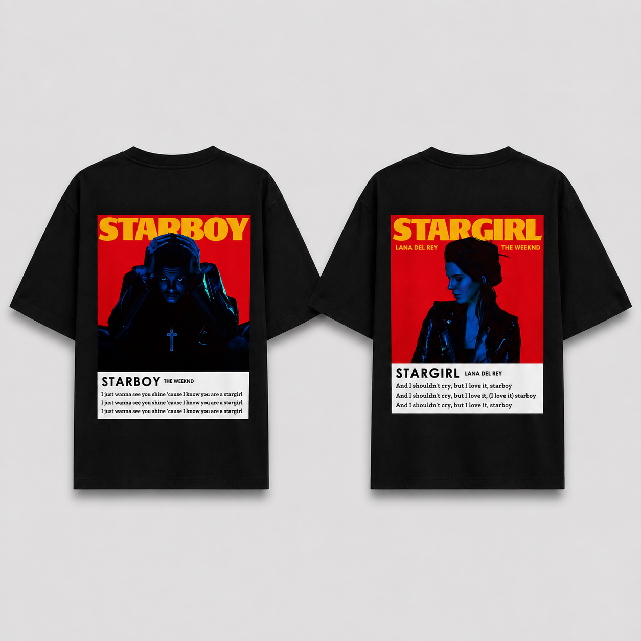 Star Boy & Star Girl Couple Oversized T-shirt