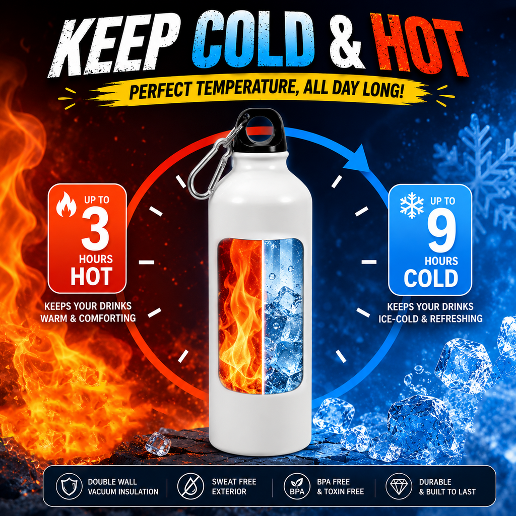 Rarely 1L Personalized Insulated Water Bottle Leak-Proof Cap Stainless Steel